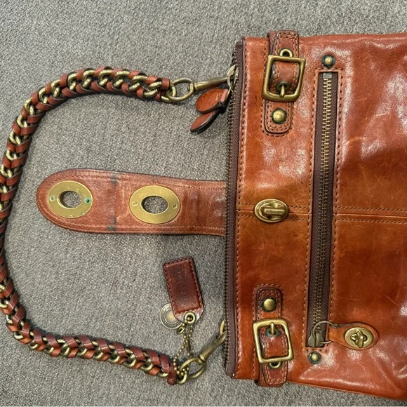 Coach Bridgit Brown Leather Shoulder Bag - Picture 5 of 9